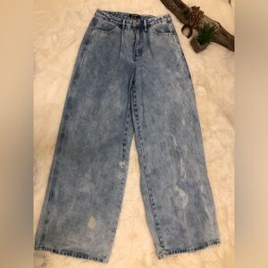 MISSGUIDED Acid Washed Extreme Wide Leg Trouser Jeans